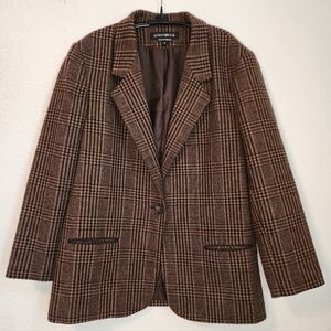 Vintage Donny Brook Brown/Black Plaid Jacket Blazer, Size 12